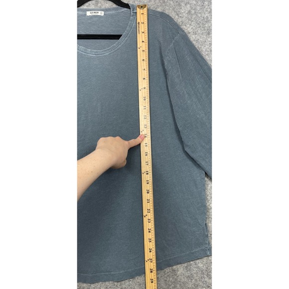 Buck Mason Slub Curved Hem Long Sleeve Tee Blue Gray XL - Picture 14 of 15